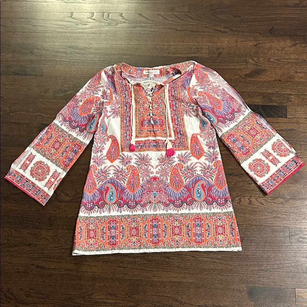NWT Nanette Lepore Swim Women’s Bohemian Paisley Print Coverup Size Large